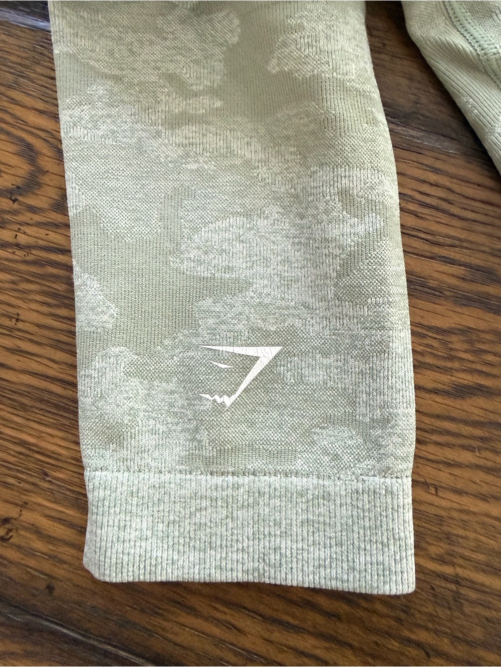 Gymshark Sage Green Jacquard Leggings with White Logo